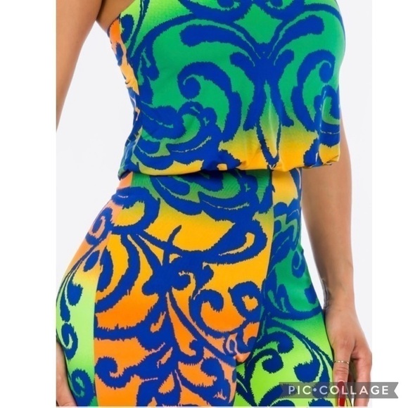 Beautiful!! Abstract Print Strapless Jumpsuit - Picture 4 of 6